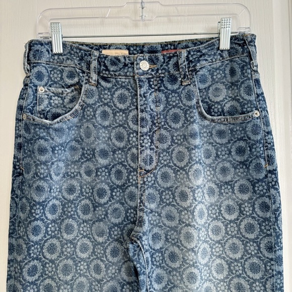 Pilcro The Icon Floral Printed Wide Leg Jeans 28 Blue Anthropologie - Picture 3 of 10